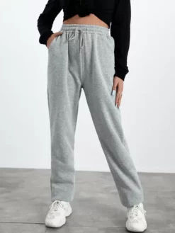 COZZY - Pantalon de survêtement à poches à cordon, Gris