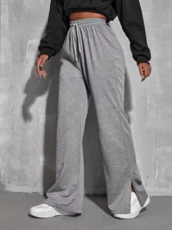 COZZY - Pantalon de survêtement à cordon fendu, Gris