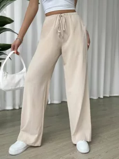 COZZY - Pantalon ample à cordon sans poche, Beige