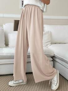 COZZY - Pantalon Large unicolore, Beige