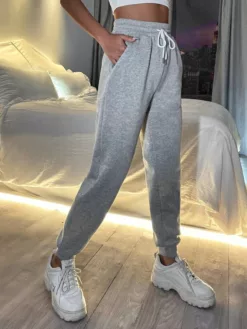 COZZY - Pantalons de survêtement Cordon Unicolore, Gris