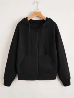 COZZY - Sweat-shirt à capuche zippé à cordon Noir