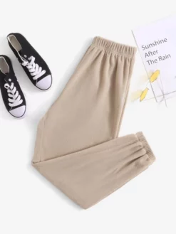 COZZY - Pantalon de survêtement unicolore taille élastique en Beige