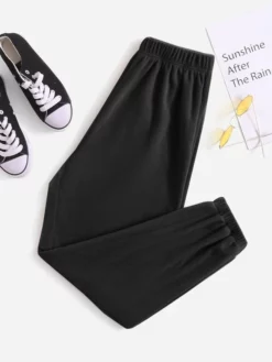 COZZY - Pantalon de survêtement unicolore taille élastique en Noir