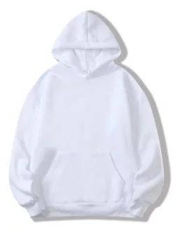 COZZY - Sweat-shirt à capuche unicolore à poche kangourou en Blanc