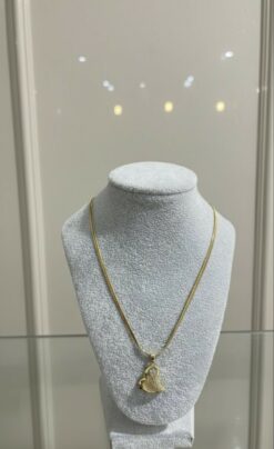 Maison Accessoire - Collier doré a motif Cœur a strasses et perle